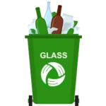 New glass recycling bin